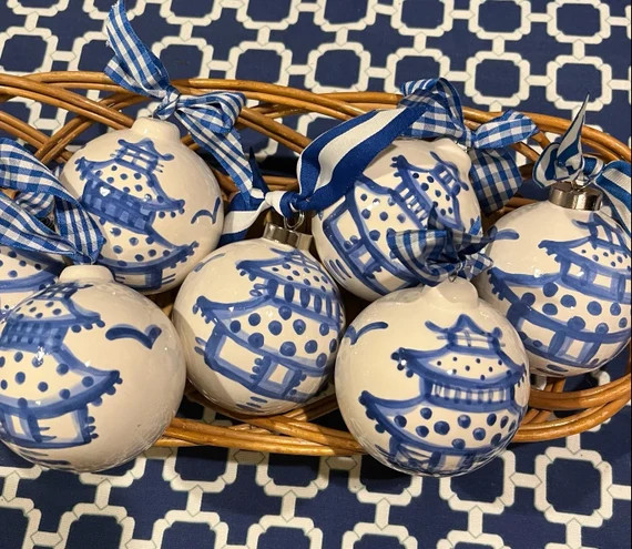 Ceramic Chinoiserie Pagoda Ornament | Etsy | Etsy (US)