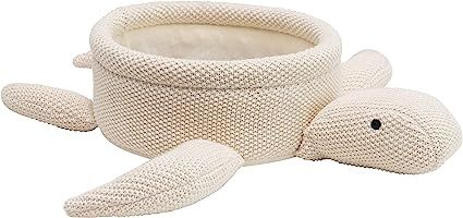 Creative Co-op Cotton Knit Turtle, Cream Color Basket | Amazon (US)