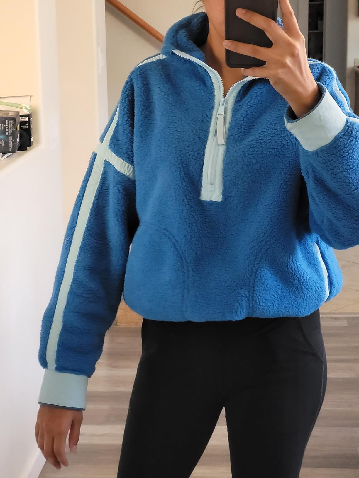 Panadila Womens Half Zip Sherpa Fleece Pullover Soft Oversized Sweatshirt with Pockets Warm Fuzzy... | Amazon (US)