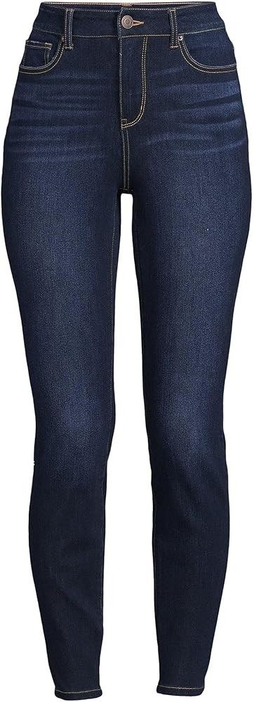 Time and Tru Women's High Rise Skinny Jeans (as1, Numeric, Numeric_12, Regular, Regular, Dark Was... | Amazon (US)