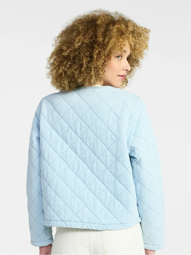 Time and Tru Women's Quilted Cotton Jacket, Sizes XS-XXXL | Walmart (US)