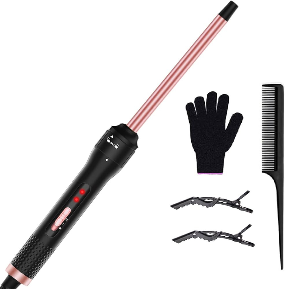 Professional 1/2 Inch Curling Iron, Tiny Curling Wand for Short & Long Hair, Small Ceramic Barrel... | Amazon (US)