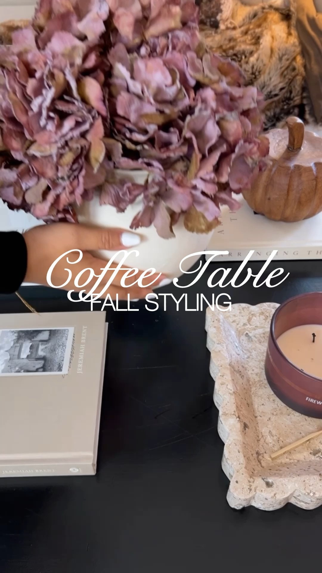 Fall Coffee Table Styling 
#amazonfinds #coffeetable #coffeetablebooks #candles #hurricaneglasses #travertine #fallflorals #falldecor

#LTKFindsUnder50 #LTKSeasonal #LTKHome