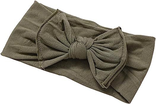 Nylon Newborn Headbands Baby Girl Bow Headband Infant Bows Head Cap Hair Band | Amazon (US)