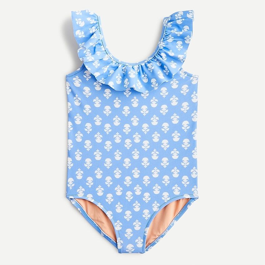 Girls' ruffle-trim one-piece swimsuit | J.Crew US