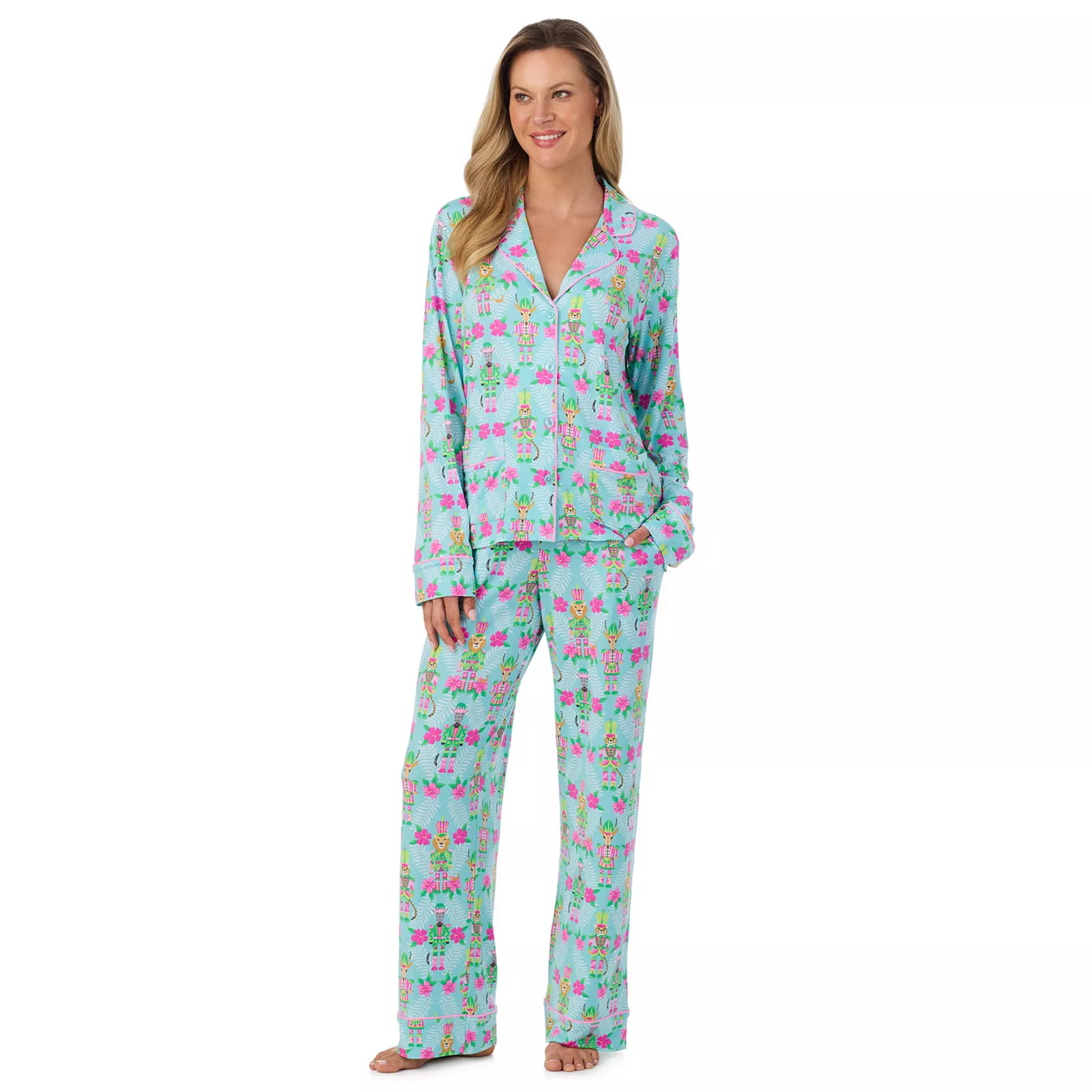 Women's Beauty Sleep Social Long Sleeve Pajama Top & Pajama Bottoms Set, Size: Small, Fa   Lamingo | Kohl's