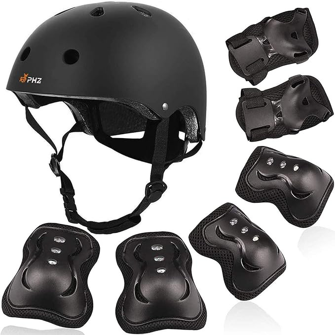 PHZ. Kids Bike Helmet, Toddler Helmet for Ages 3-10 Boys Girls with Sports Protective Gear Set Kn... | Amazon (US)