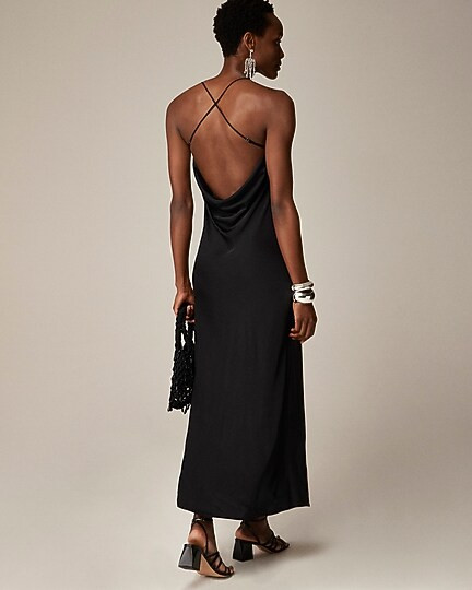Collection cowlback slip dress in satin | J. Crew US
