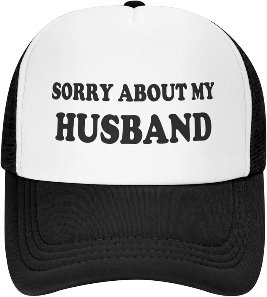 Black Sorry-About My-Husband-Trucker Hats Adults Humor Funny Hat Cool Hats Vintage Snapback Baseb... | Amazon (US)