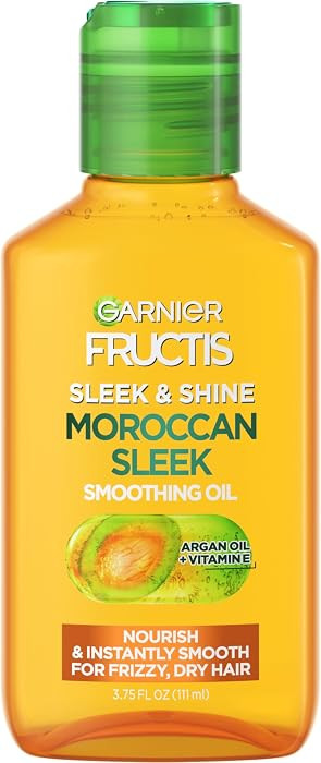 Garnier Fructis Sleek & Shine Moroccan Sleek Smoothing Oil for Frizzy, Dry Hair, Argan Oil, 3.75 ... | Amazon (US)