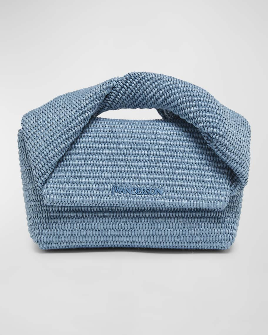 JW Anderson Twister Midi Raffia Crossbody Bag | Neiman Marcus