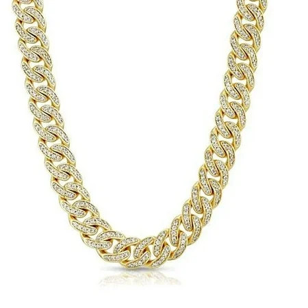 NM Jewels DIAMOND CUBAN LINK MICRO CHOKER CHAIN (8MM) | Walmart (US)