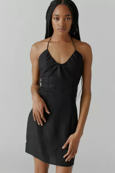 Lioness Sunset Linen Halter Mini Dress | Urban Outfitters (US and RoW)