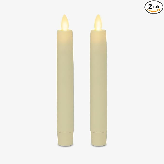 Luminara - Flameless Battery Operated Taper Candle - Ivory - Pack of 2-1x6 inch - LED Flickering ... | Amazon (US)