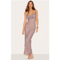 Stone Mesh Asymmetric Strappy Stripe Dress | PrettyLittleThing US