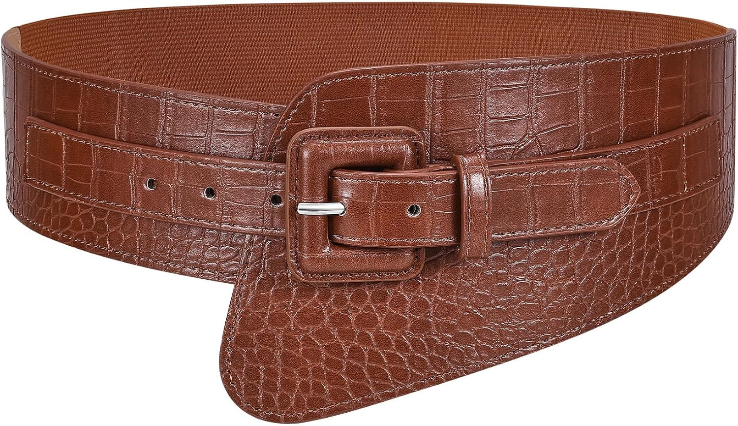 JASGOOD Wide Elastic Belts for Women Stretch Belts for Dresses Coats | Amazon (US)