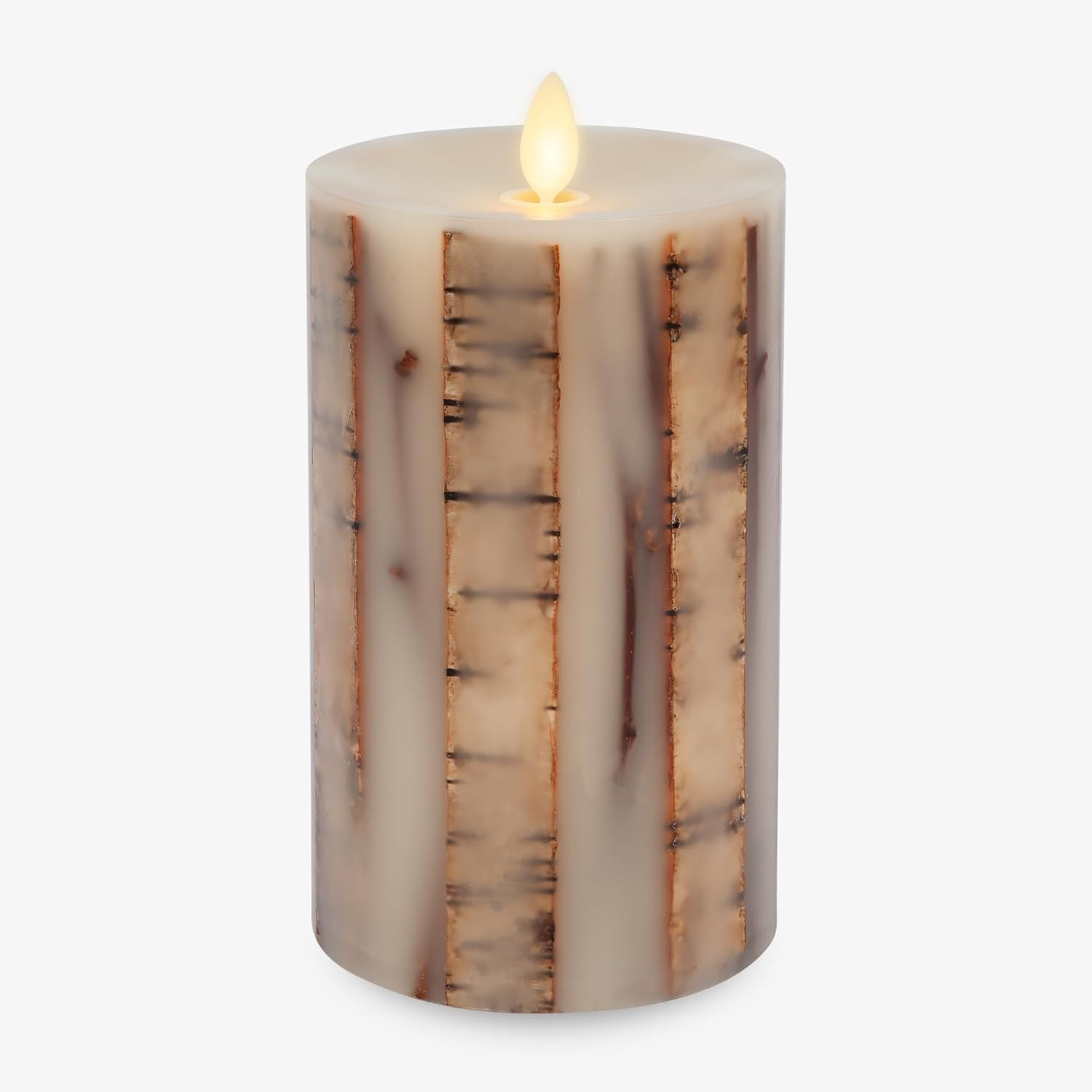 Luminara Embedded Birch Twigs Flameless LED Candle, 3.5" x 6.5", Moving Flame Real Wax Unscented, Battery Operated, Decorative Home Lighting Safe | Amazon (US)