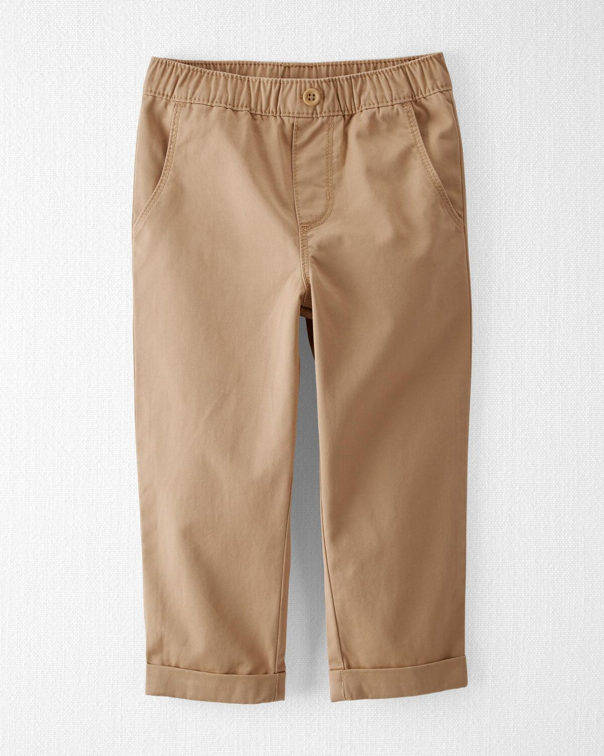 Taupe Toddler Organic Cotton Twill Pants in Khaki | carters.com | Carter's