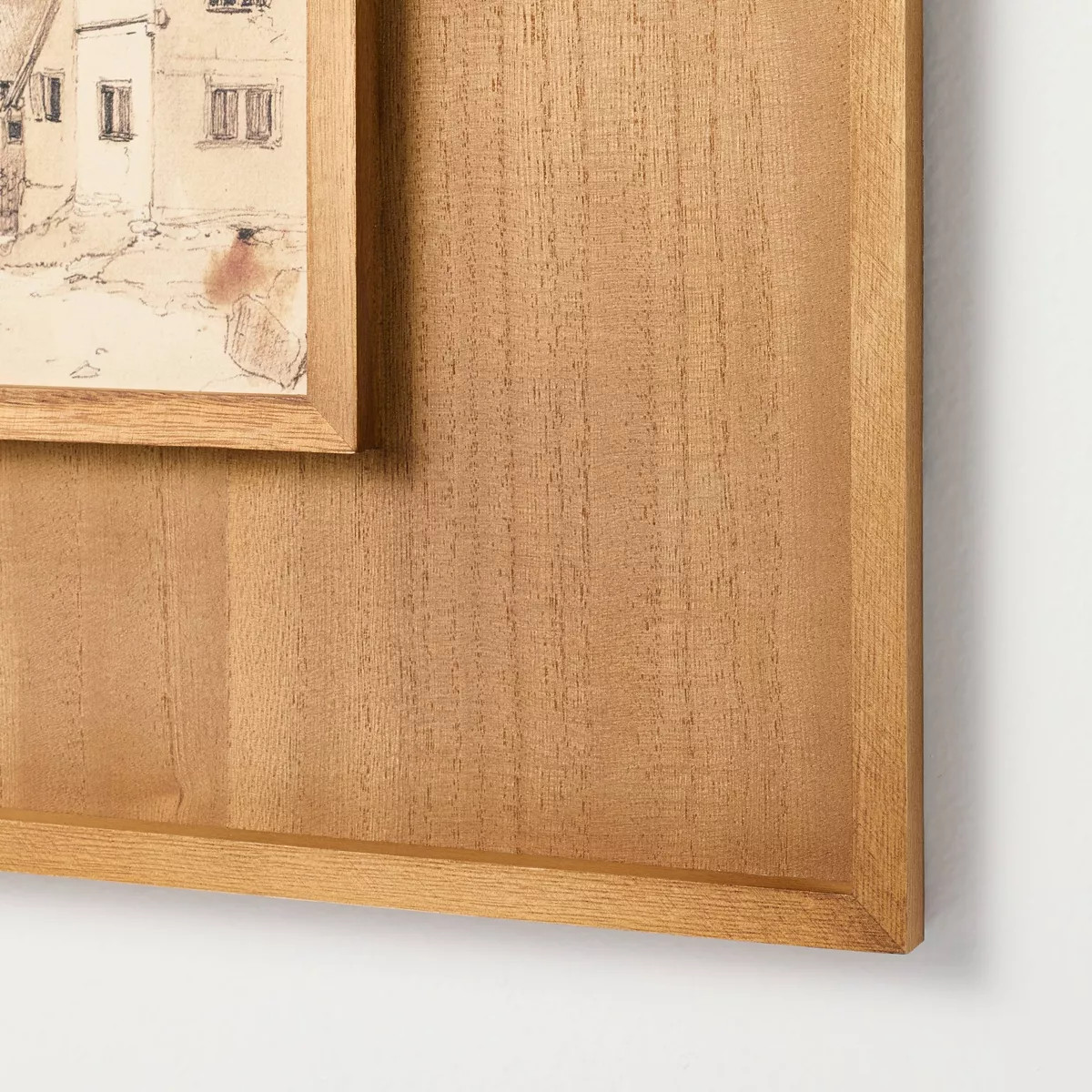 16"x16" Sketched Cottage in Wood Matte Frame Wall Art - Hearth & Hand™ with Magnolia | Target