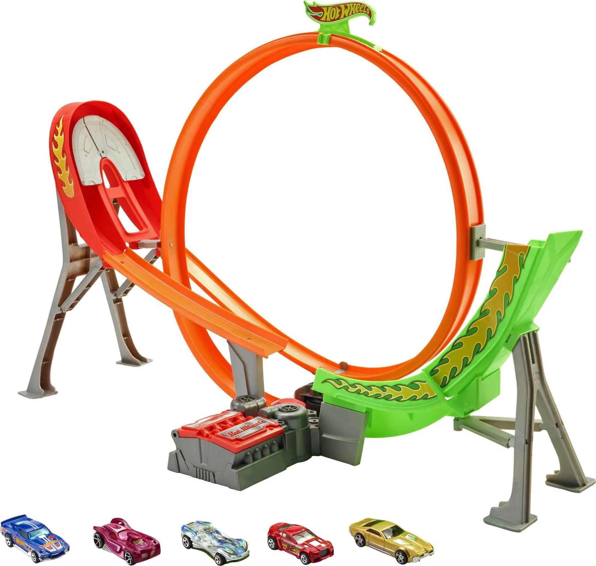 Hot Wheels Action Power Shift Motorized Raceway Track Set, Includes 5 Cars in 1:64 Scale | Walmart (US)