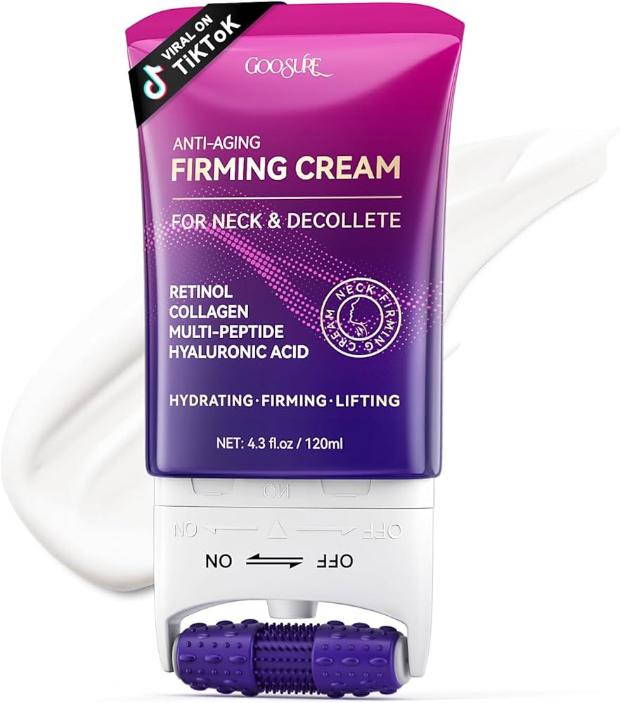 Neck Firming Cream with Roller-4.3 Fl Oz, Anti-Aging Neck & Chest Cream with Multi-Peptide, Retin... | Amazon (US)