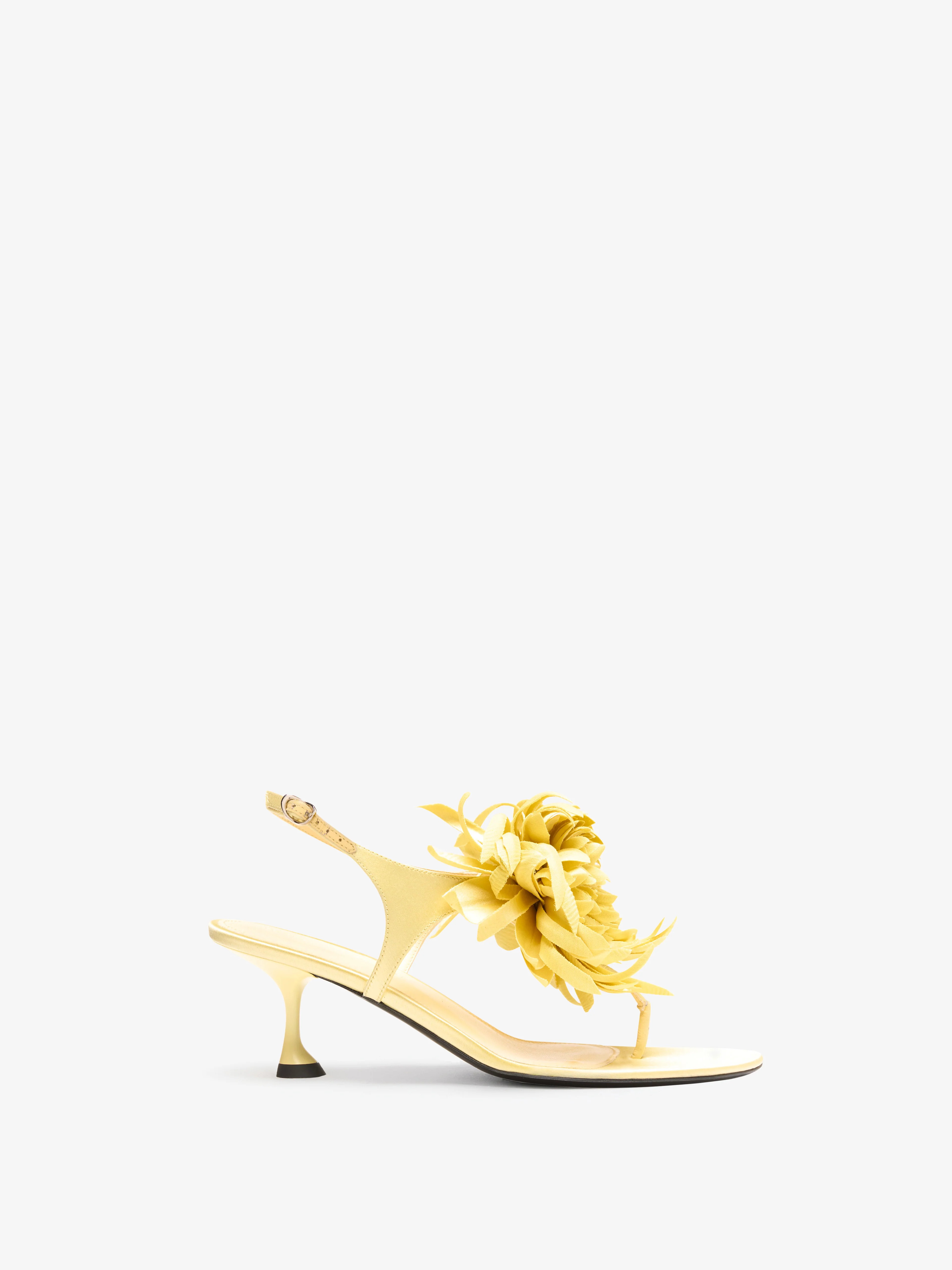 Proenza Schouler Tee Thong Flower Sandals in Satin- Citrus | Proenza Schouler LLC