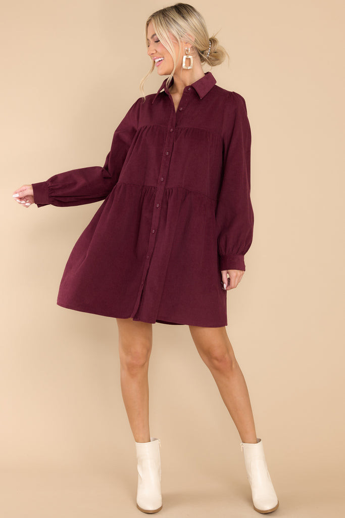 New Habits Dark Wine Dress | Red Dress 