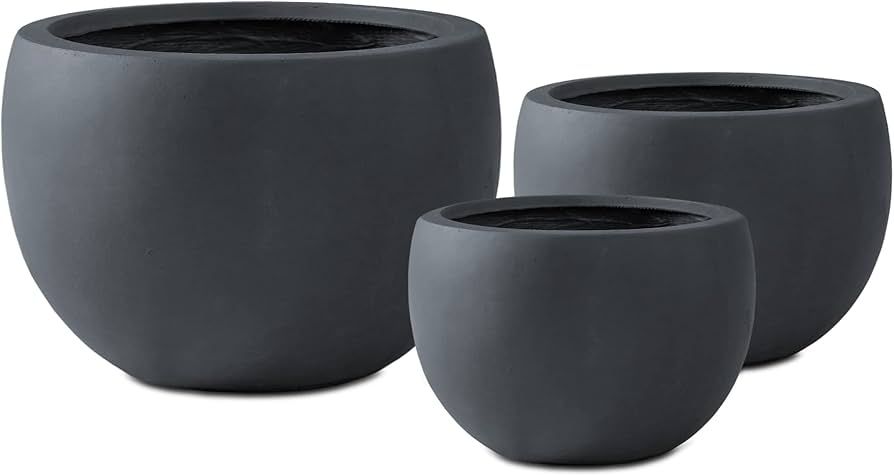 Kante 20" D, 16" D and 12" D Lightweight Concrete Outdoor Round Planter, Set of 3, RC0049ABC-6012... | Amazon (US)