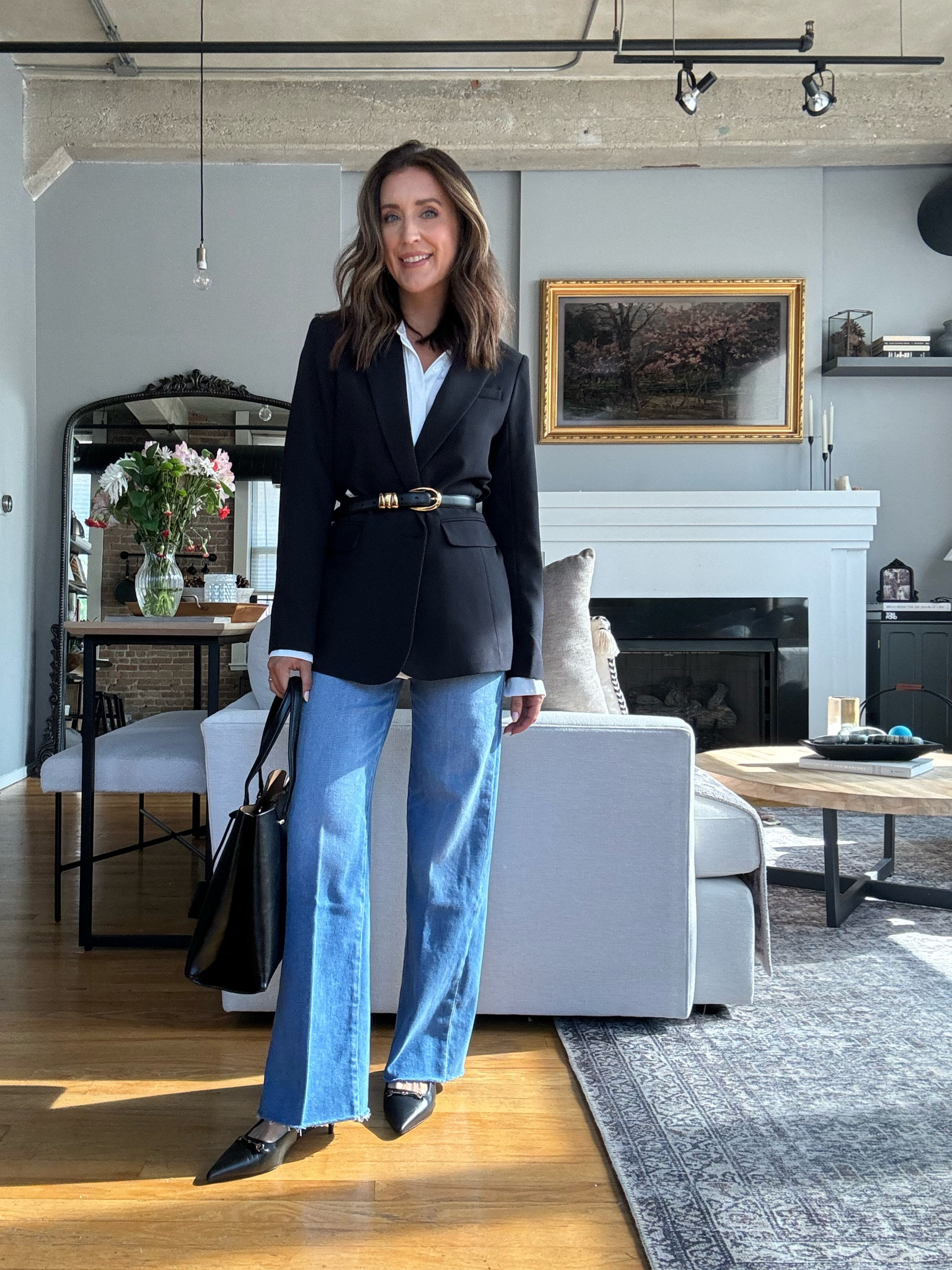 Fall causal work wear look- i sized up in the blazer and down in the jeans 

#LTKFallSale #LTKWorkwear #LTKSeasonal