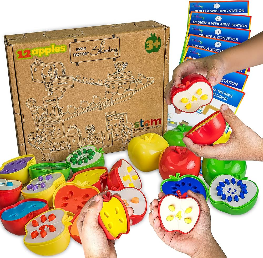 Skoolzy Apple Factory Learning Toy - Apple Toy for Toddlers - Toy Apple Pre School Learning Toy -... | Amazon (US)
