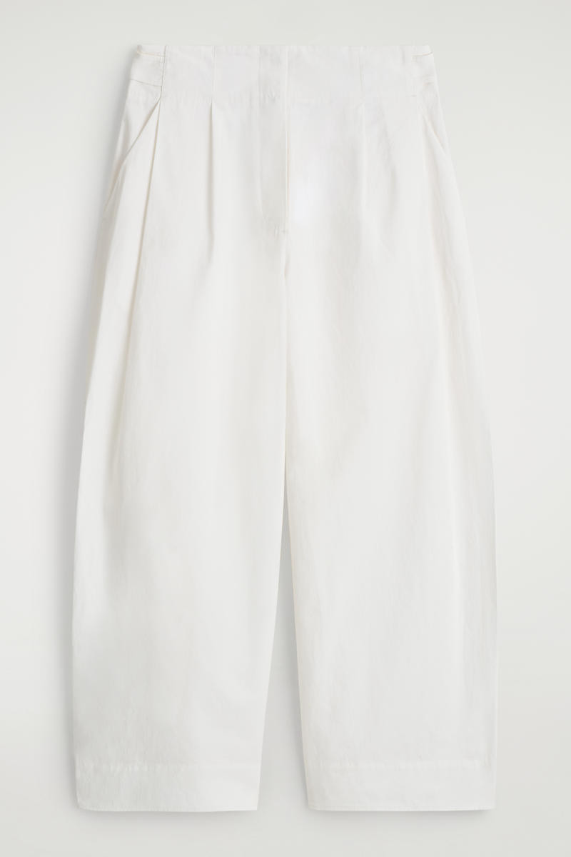 Cotton Barrel-Leg Trousers | COS UK