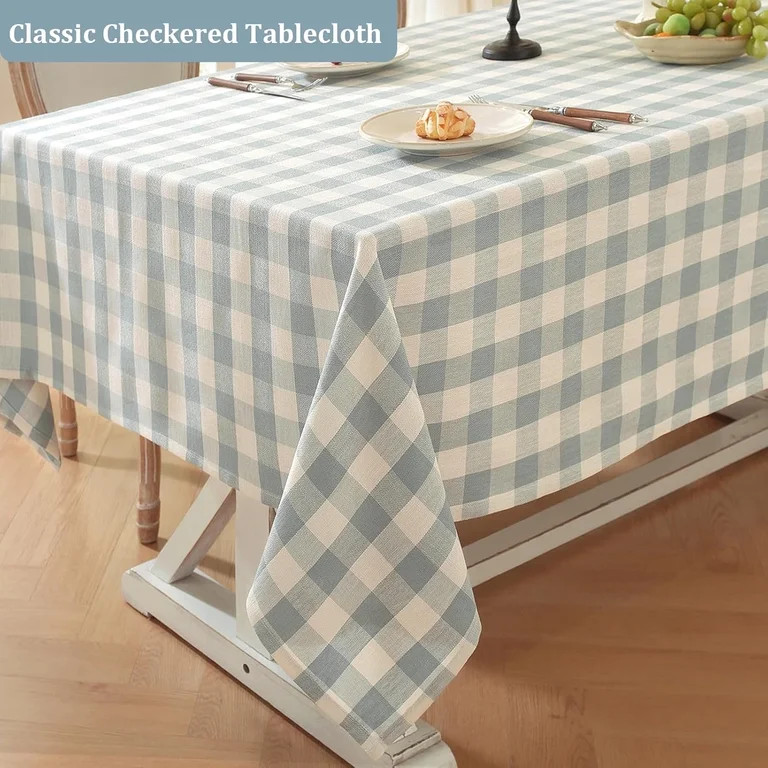 Blue Checkered Tablecloth Rectangle Tables Buffalo Plaid Gingham Table Cloth Rustic Tablecloths W... | Walmart (US)