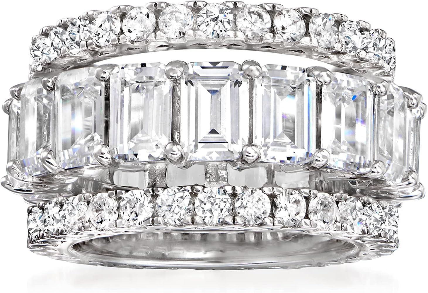 11.65 ct. t.w. CZ Jewelry Set: 3 Eternity Bands in Sterling Silver | Amazon (US)