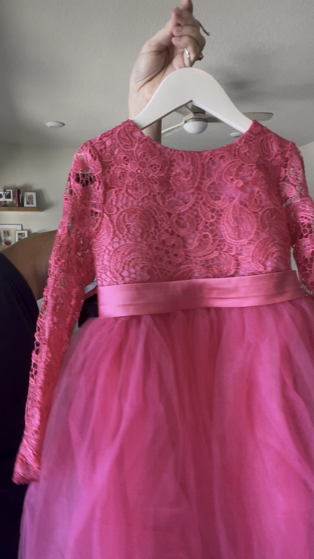 This dress is absolutely stunning in person, I am so blown away by the quality and details for the price! It makes a great flower girl dress or special occasion dress or daddy daughter dance dress. It comes in multiple colors. The lace, tule and satin bow with rhinestones are stunning. My daughter is so excited to wear this to her special dance.  This is the size 6, which I think will fit her, it seems true to size for a six or seven-year-old. The pink is bright and rich. Love it! 

#LTKStyleTip #LTKWedding #LTKKids
