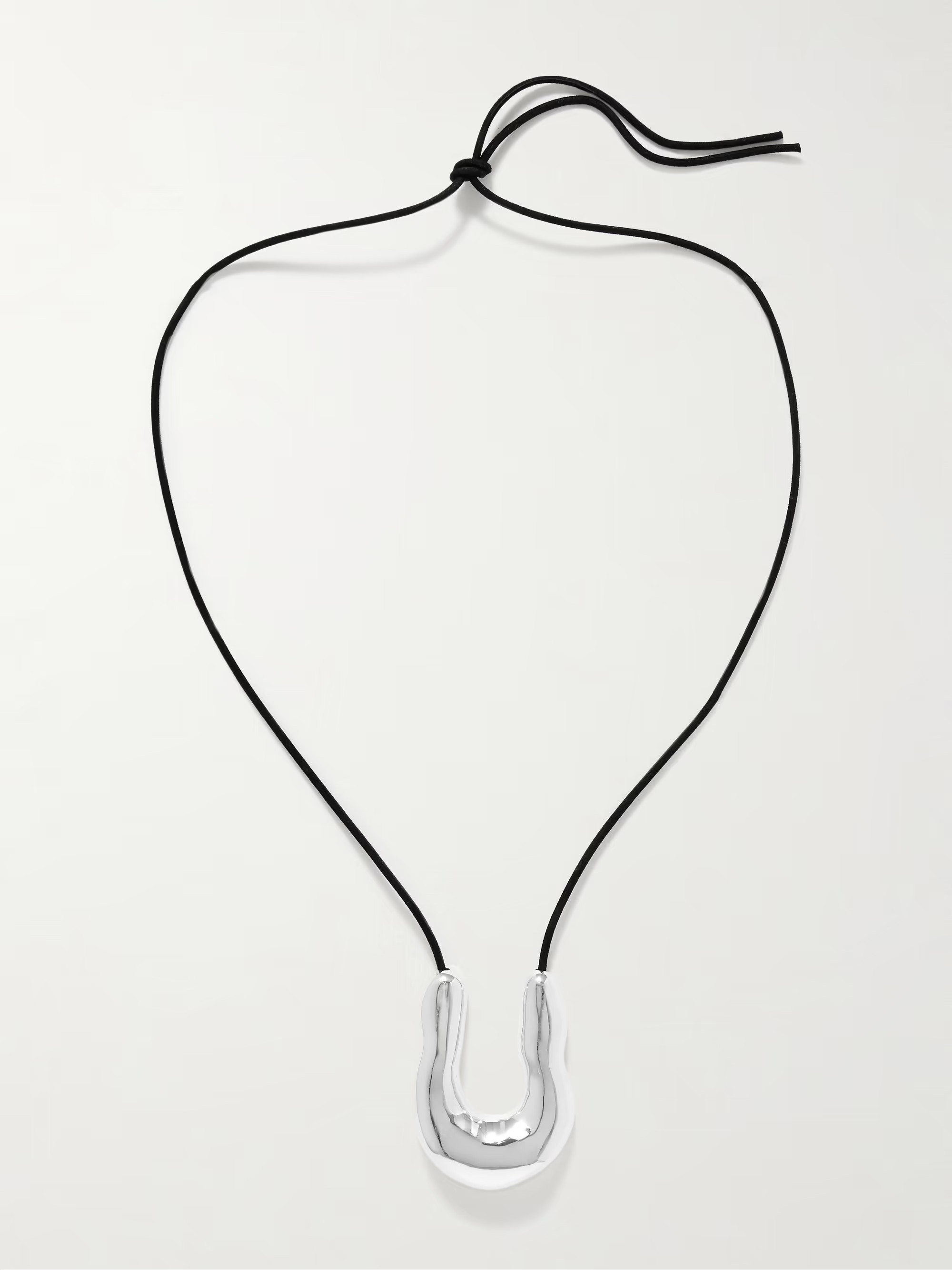 Large Wishbone suede and sterling silver necklace | NET-A-PORTER (UK & EU)