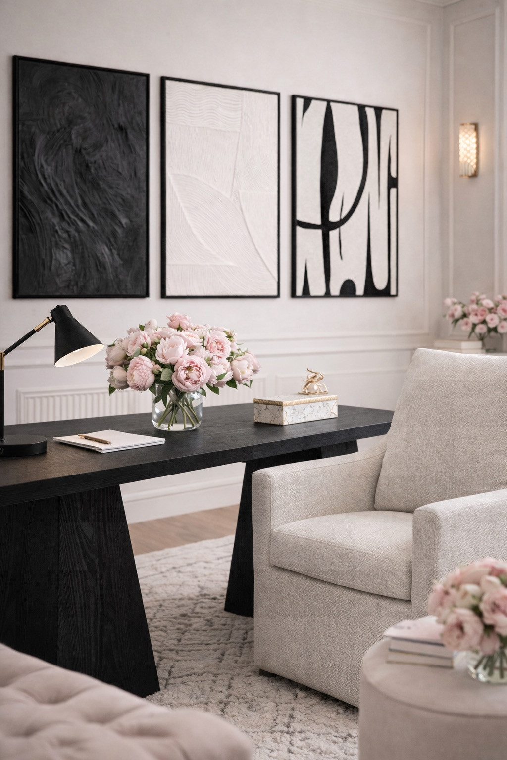 Modern office styling that feels elevated yet inviting. Clean lines, layered neutrals, and sculptural pieces come together to create a workspace that’s both functional and beautifully curated.

amazon home, amazon decor, amazon finds, modern desk, modern art 

 #LTKHome #LTKSaleAlert