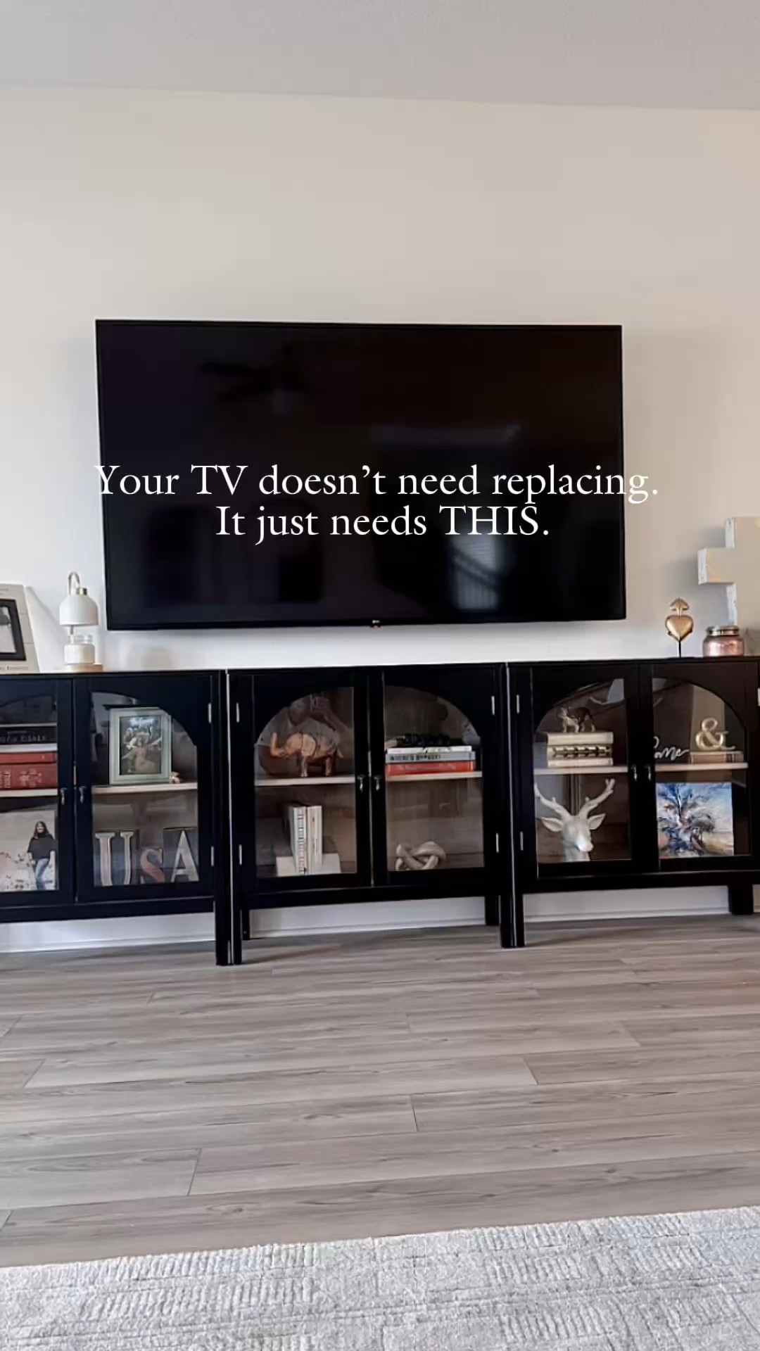 If your TV still works perfectly fine, you don’t need to replace it just to get the Frame TV look. 🙌

I used peel-and-stick trim to give ours a framed look, and one roll was enough for our 70-inch TV!

Such an easy, inexpensive update that completely changed the look.

I linked the trim I used below! 🤍

#LTKHome