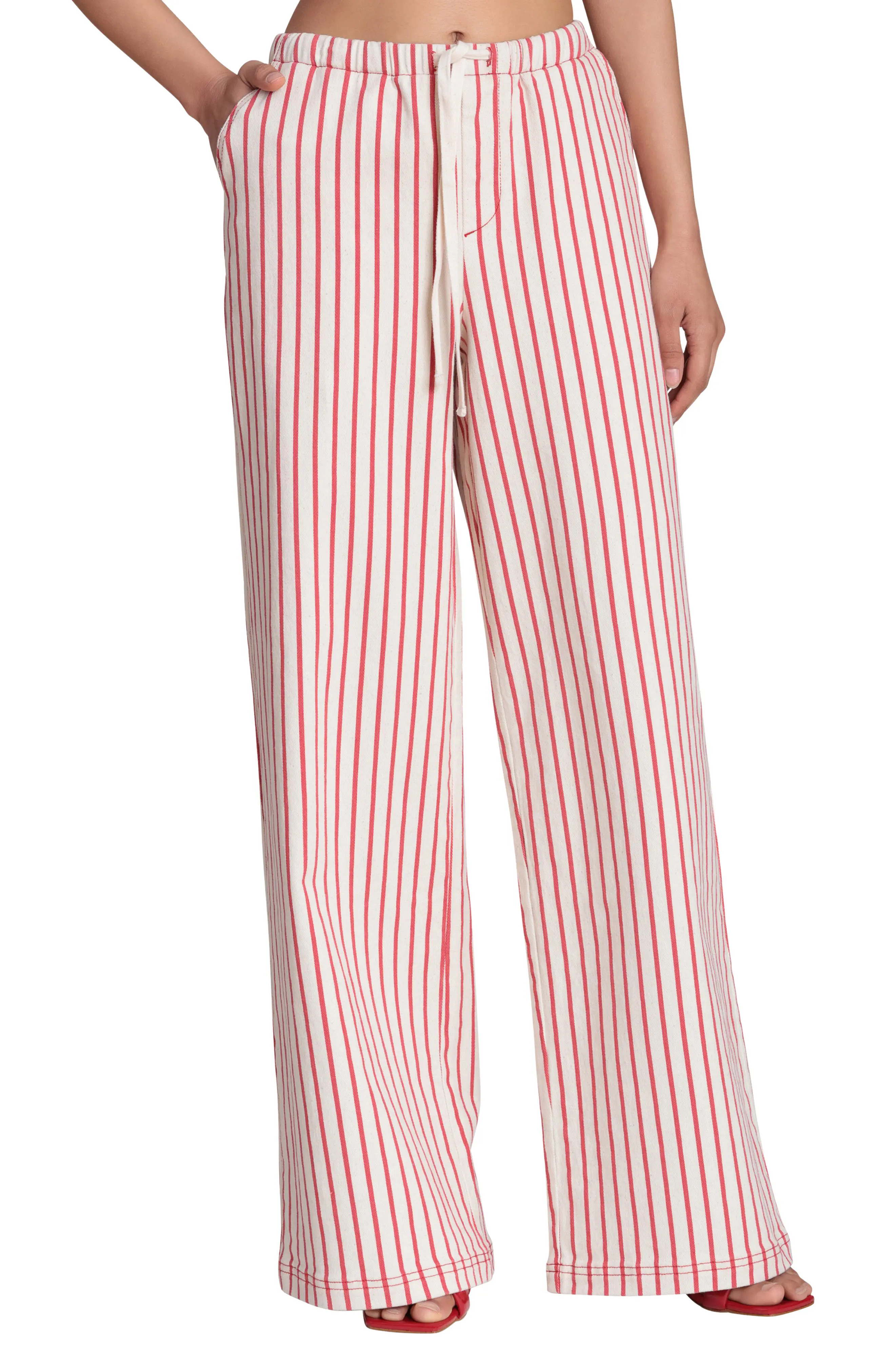 Stripe Tie Waist Pants (Women) | Nordstrom | Nordstrom