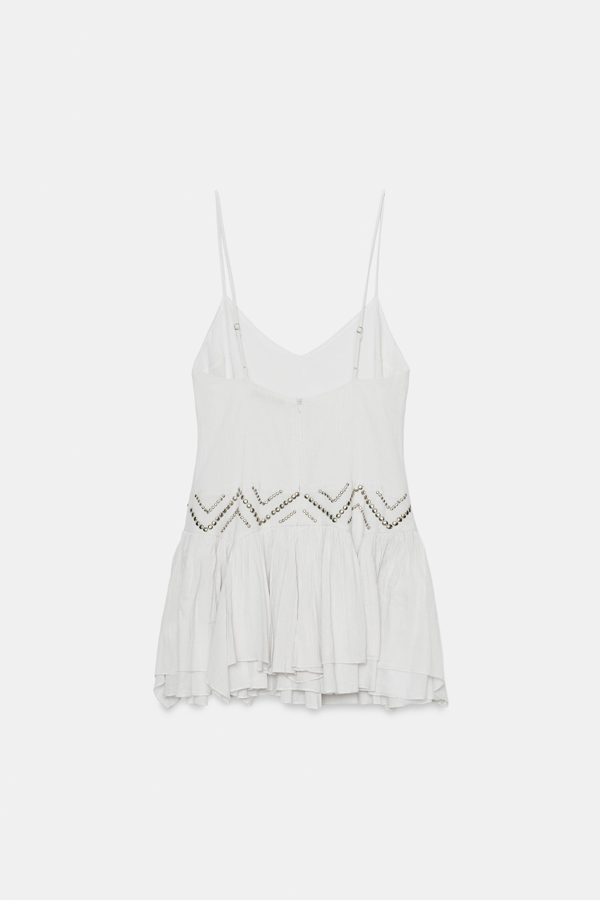 CHIFFON DRESS WITH RUFFLES AND STUDS | Zara UK