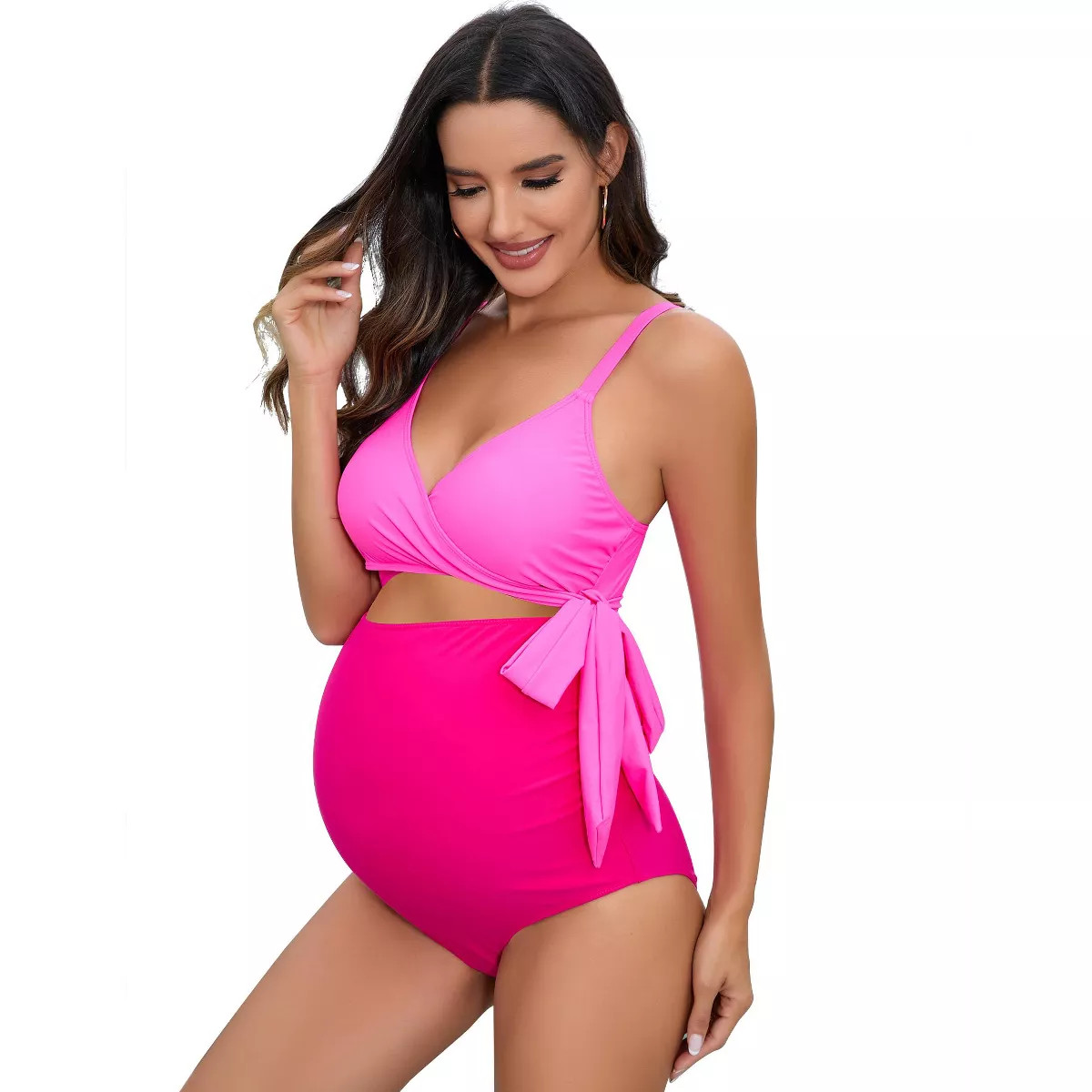 Maternity Swimsuit One Piece Bathing Suit  V Neck Cutout High Waisted, Comfortable Fit Stylish Ma... | Target