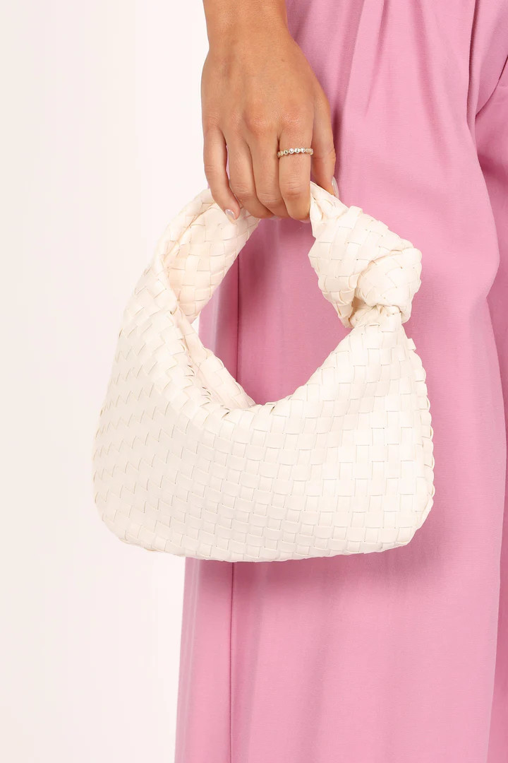 Alma Woven Shoulder Bag - White | Petal & Pup (US)