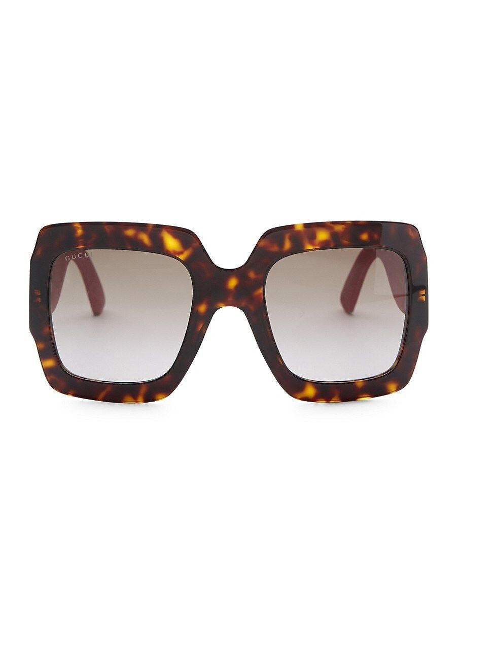 Gucci Women's 54MM Glitter-Detail Square Sunglasses - Havana | Saks Fifth Avenue