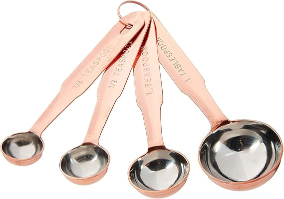 Creative Co-Op Set of 4 Stainless Steel Measuring Spoons in Copper Finish | Amazon (CA)