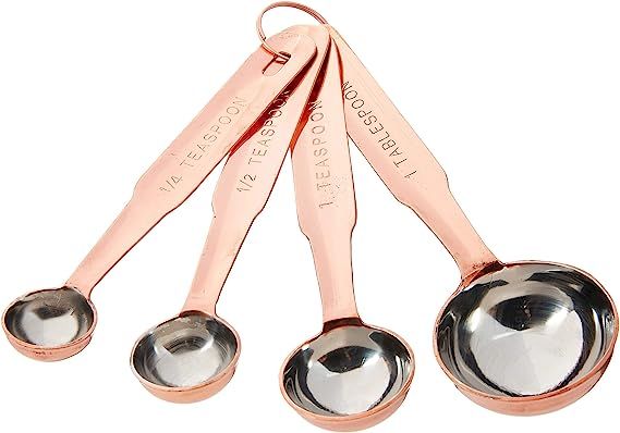 Creative Co-Op Set of 4 Stainless Steel Measuring Spoons in Copper Finish | Amazon (CA)