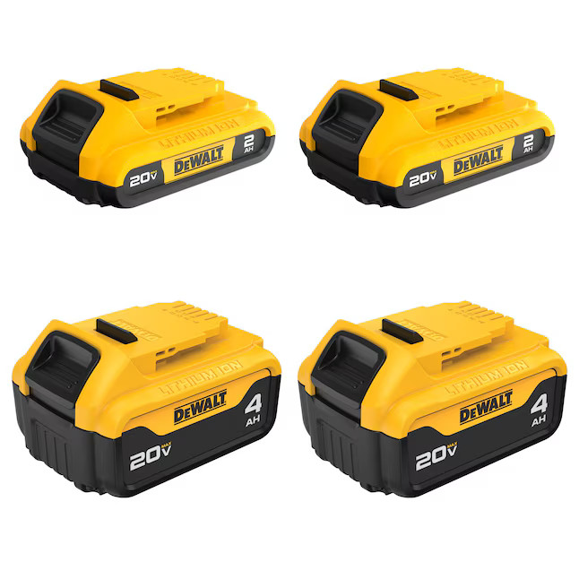 DEWALT 20 -Volt 4 -Pack Lithium-ion ( 2 Ah 4 Ah Battery ) Lowes.com | Lowe's