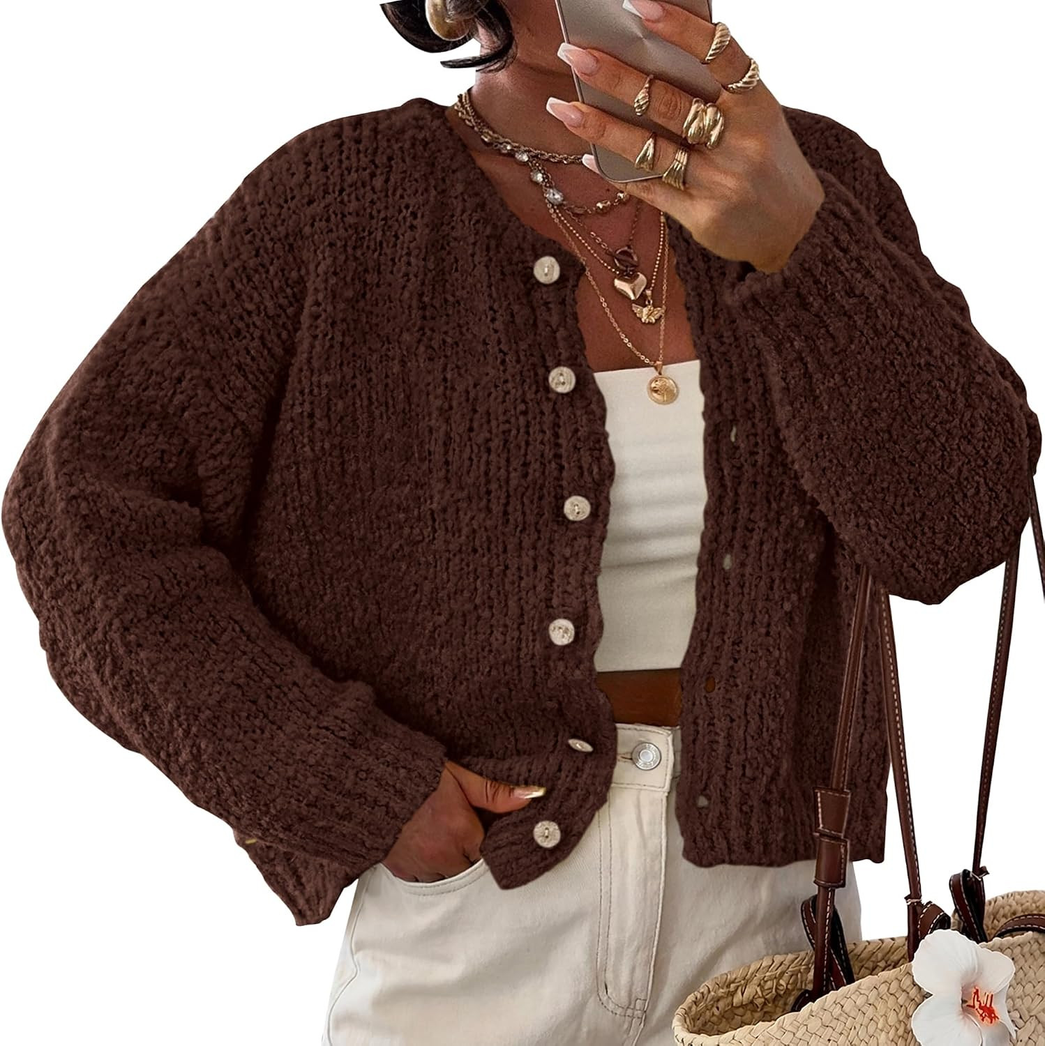 KIRUNDO Fall Cardigans for Women Chunky Knit Button Up Sweaters | Amazon (US)