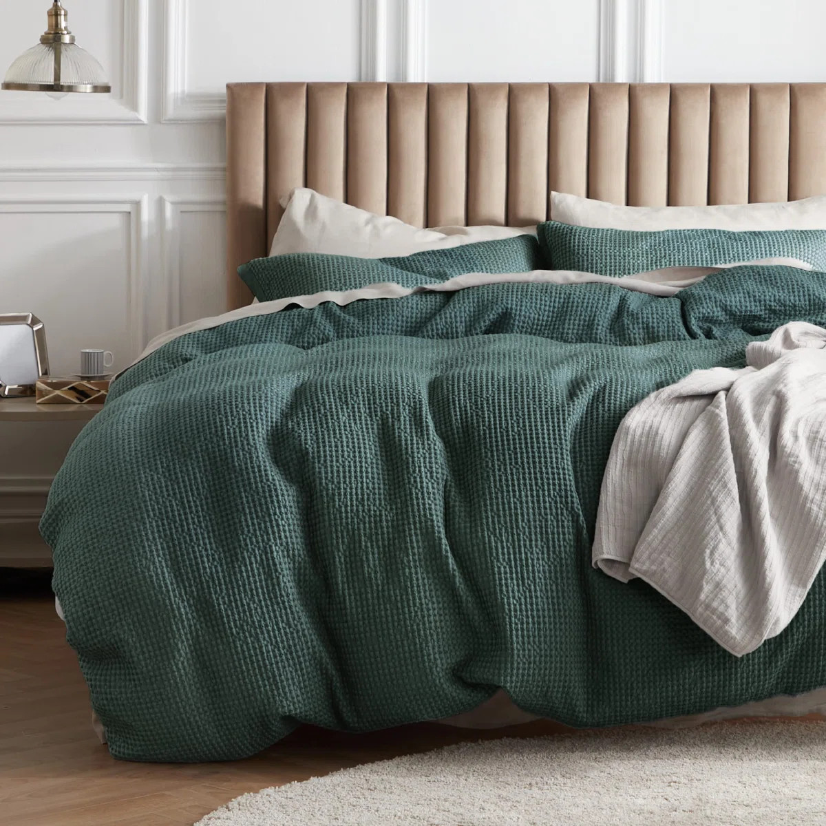 Essential Collection 100% Cotton Waffle Weave Duvet Cover Set | Wayfair North America