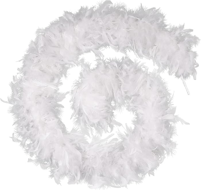 White Feather Boa - 120g 2 Yards Turkey Boas Feathers for Party Bulk Wedding Concert Carnival Hal... | Amazon (US)