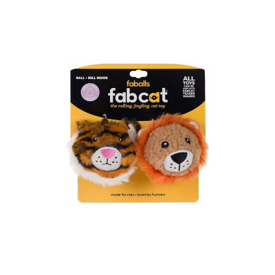 fabdog Lion/Tiger faball® 2-Pack Cat Toy | Target