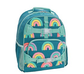 Mackenzie Turquoise Rainbows Chenille Backpacks | Pottery Barn Kids